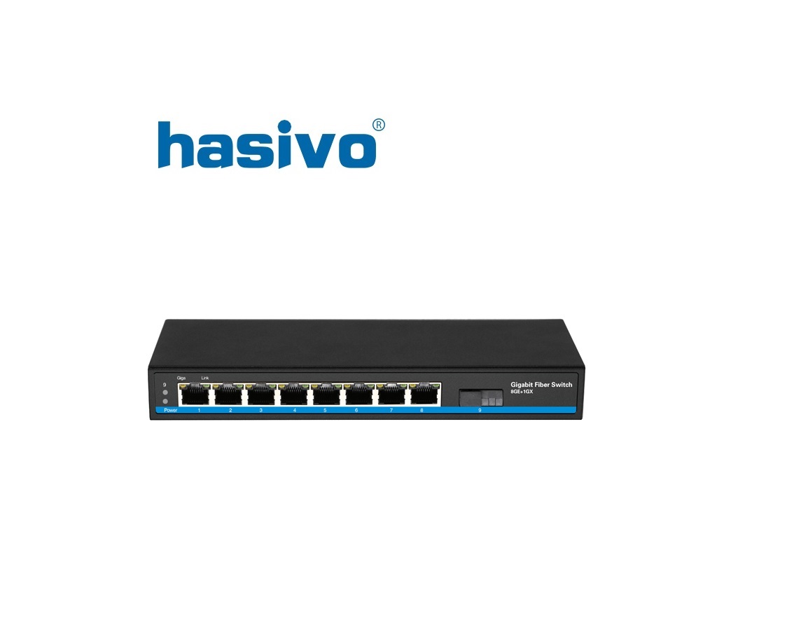 Switch Fiber Gigabit Hasivo S1100-8G-1GX Switch Fiber Gigabit Hasivo S1100-8G-1GX