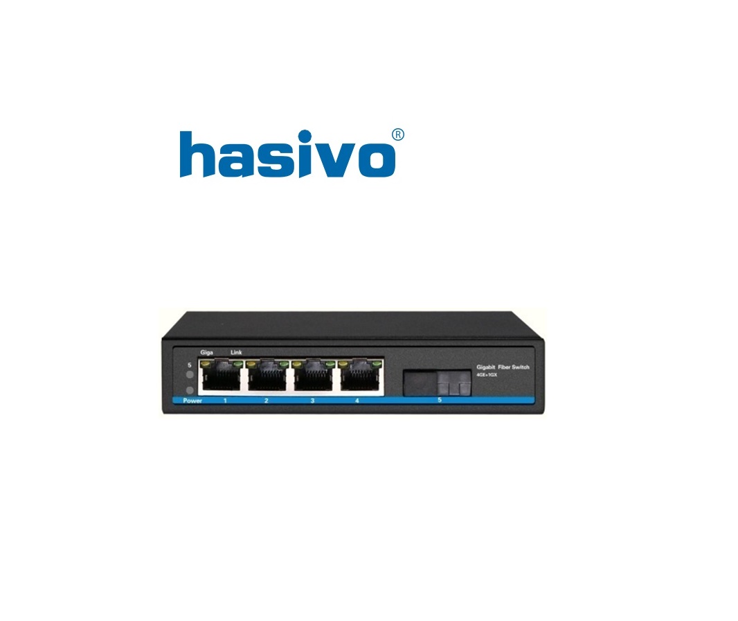 Switch Fiber Gigabit Hasivo S600-4G-1GX Switch Fiber Gigabit Hasivo S600-4G-1GX