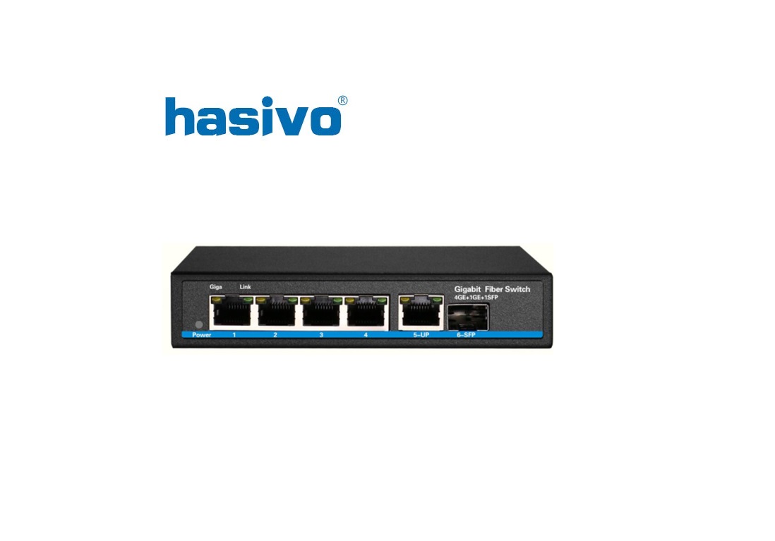 Switch Fiber Gigabit Hasivo S600-4G-1TS Switch Fiber Gigabit Hasivo S600-4G-1TS