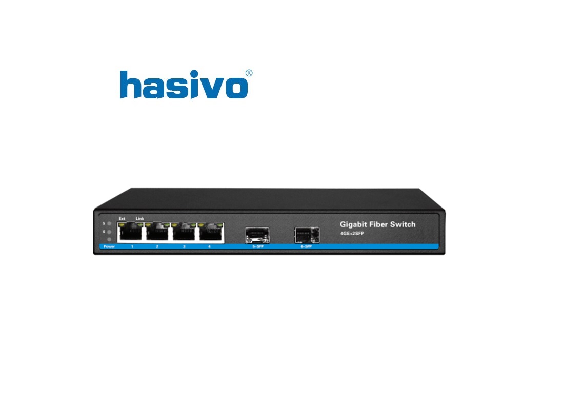Switch Fiber Gigabit Hasivo S600-4G-2S Switch Fiber Gigabit Hasivo S600-4G-2S