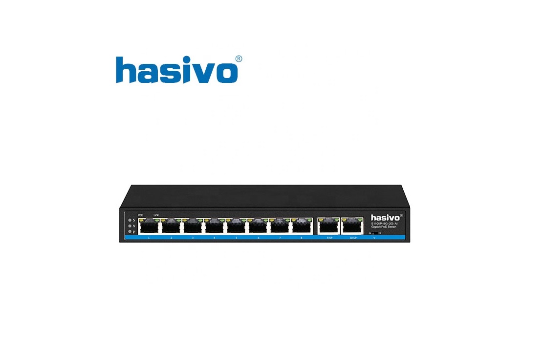 Unmanaged Switch Gigabit PoE HASIVO S1100P-8G-2G Unmanaged Switch Gigabit PoE HASIVO S1100P-8G-2G
