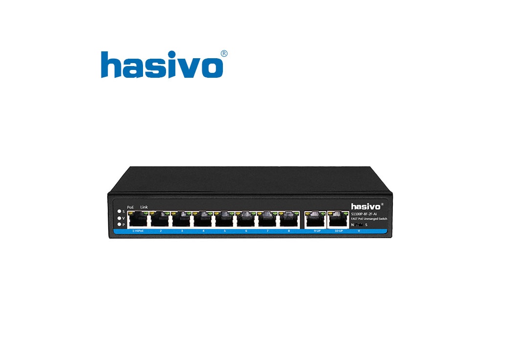 Unmanaged Switch PoE HASIVO S1100P-8F-2F Unmanaged Switch PoE HASIVO S1100P-8F-2F