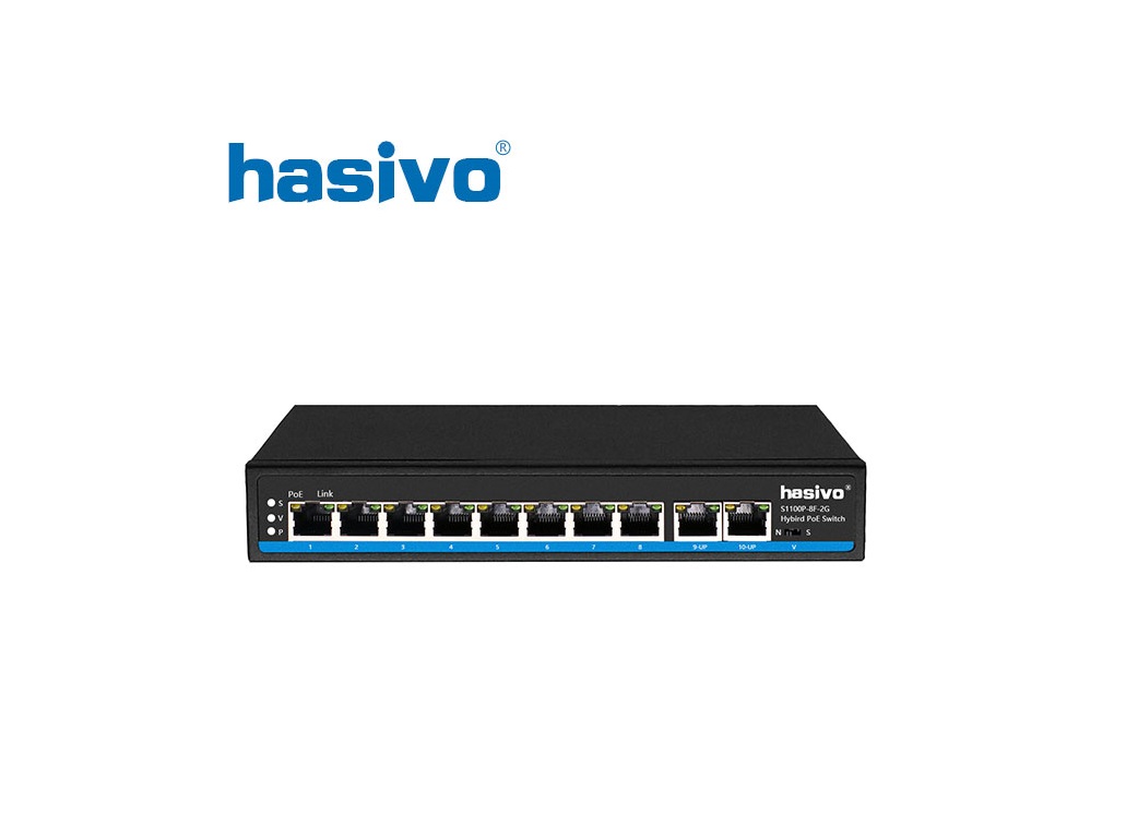 Unmanaged Switch PoE HASIVO S1100P-8F-2G Unmanaged Switch PoE HASIVO S1100P-8F-2G