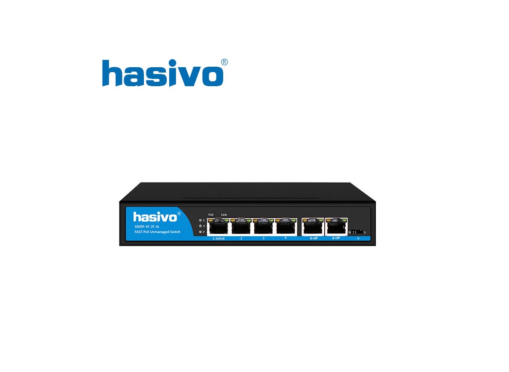 Unmanaged Switch PoE HASIVO S600P-4F-2F Unmanaged Switch PoE HASIVO S600P-4F-2F